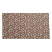 Retro Abstract Mid-Century Modern Patroon in Brown Kussensloop (Achterkant-Links)