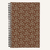 Retro Abstract Mid-Century Modern Patroon in Brown Notitieboek (Voorkant)