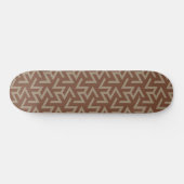 Retro Abstract Mid-Century Modern Patroon in Brown Persoonlijk Skateboard (Horizontaal)