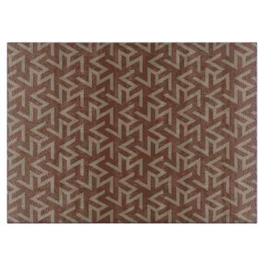 Retro Abstract Mid-Century Modern Patroon in Brown Snijplank (Voorkant)