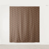 Retro Abstract Mid-Century Modern Patroon in Brown Wandkleed (Voorkant)