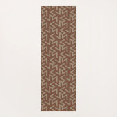 Retro Abstract Mid-Century Modern Patroon in Brown Yogamat (Achterkant)