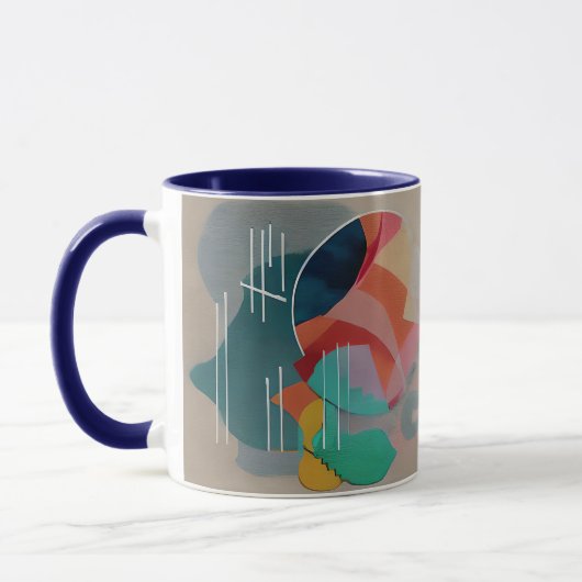 Retro abstract minimalistische kunst mok (Links)