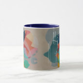 Retro abstract minimalistische kunst mok (Midden)
