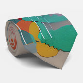 Retro abstract minimalistische kunst stropdas (Opgerold)