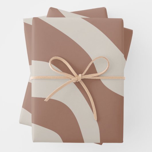 Retro Abstract Mocha Mousse 01 Inpakpapier Vel (In situ)