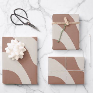 Retro Abstract Mocha Mousse 01 Inpakpapier Vel