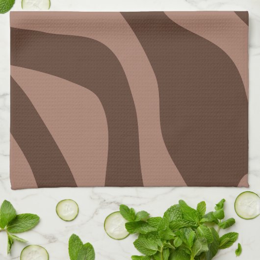 Retro Abstract Mocha Mousse 03 Theedoek (Gevouwen)