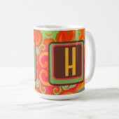 Retro Abstract Modern Teacher Initiaal Class Squad Koffiemok (Voorkant rechts)