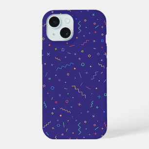 Retro Abstract Neon Patroon iPhone 15 Case