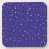 Retro Abstract neonpatroon Bier Onderzetter (Voorkant)
