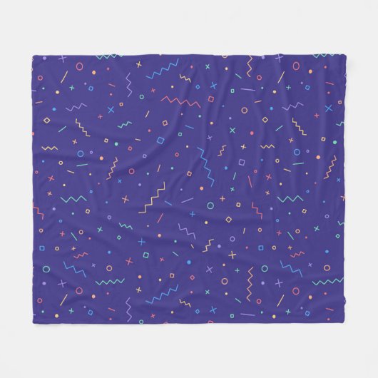 Retro Abstract neonpatroon Fleece Deken (Voorkant (Horizontaal))