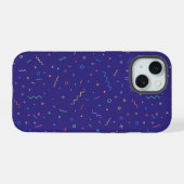 Retro Abstract neonpatroon iPhone 15 Case (Achterkant horizontaal)