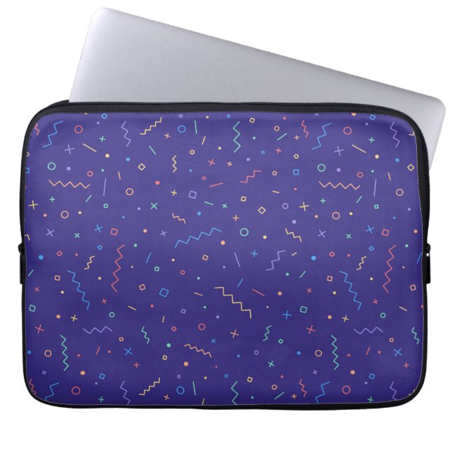 Retro Abstract neonpatroon Laptop Sleeve (Voorkant)