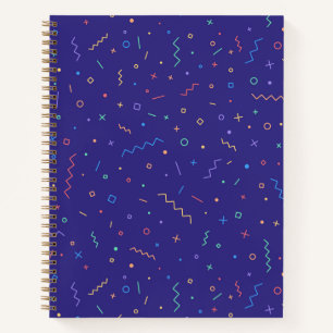 Retro Abstract neonpatroon Notitieboek