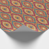 Retro abstract ontwerp in blauwe Ikat navajo stijl Cadeaupapier (Hoek)