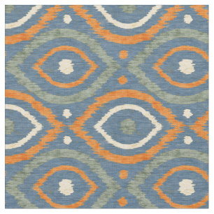 Retro abstract ontwerp in blauwe Ikat navajo stijl Stof