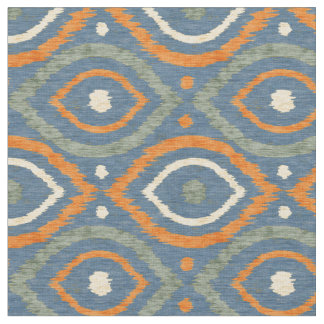 Retro abstract ontwerp in blauwe Ikat navajo stijl Stof