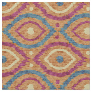 Retro abstract ontwerp in blauwe Ikat navajo stijl Stof