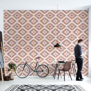 Retro abstract ontwerp in Ikat geometrische stijl. Behang