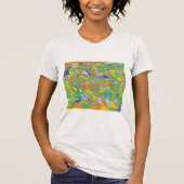 retro abstract ontwerp met krabbel, vrije vorm t-shirt (Voorkant)