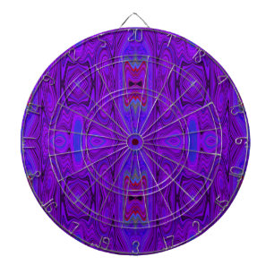 Retro Abstract Paars en Koningsblauw Patroon Dartbord