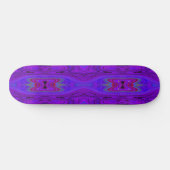Retro Abstract Paars en Koningsblauw Patroon Persoonlijk Skateboard (Horizontaal)