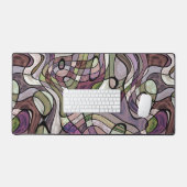Retro Abstract Paars Violet Mosaic Art Patroon Bureaumat (Keyboard & Muis)