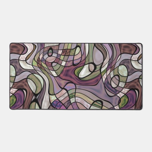 Retro Abstract Paars Violet Mosaic Art Patroon Bureaumat (Voorkant)
