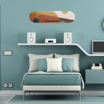 Retro abstract patroon bruin groen geel persoonlijk skateboard<br><div class="desc">Retro abstract bruin. Een 70's stijlpatroon in tinten bruin,  beige groen en mosterdgeel.</div>