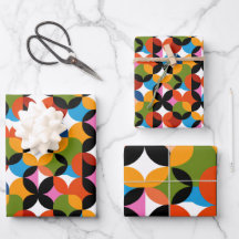 Retro Abstract Patroon Kleurrijk Mid Century Moder