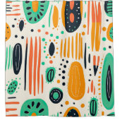 Retro Abstract Patroon Kleurrijke BOHO Chic Douchegordijn (Voorkant)