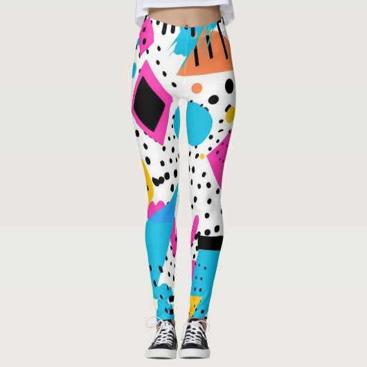 Retro Abstract Patroon Leggings (Voorkant)