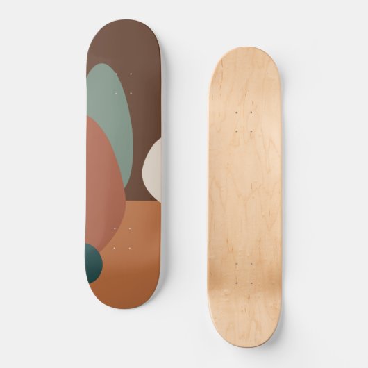 Retro abstract patroonbruin persoonlijk skateboard (Voorkant)