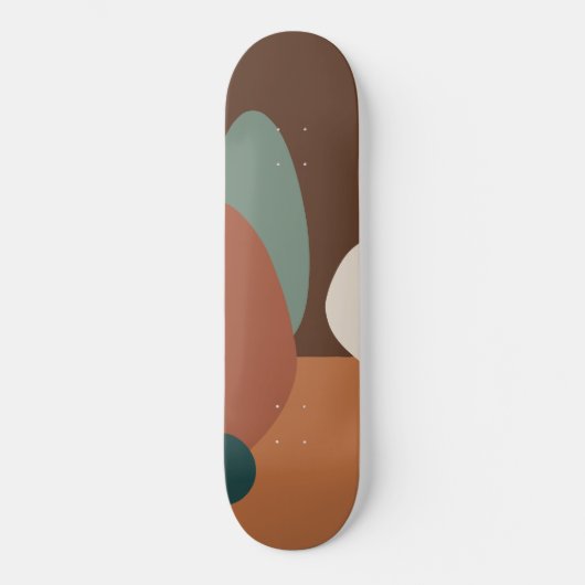 Retro abstract patroonbruin persoonlijk skateboard (Voorkant)