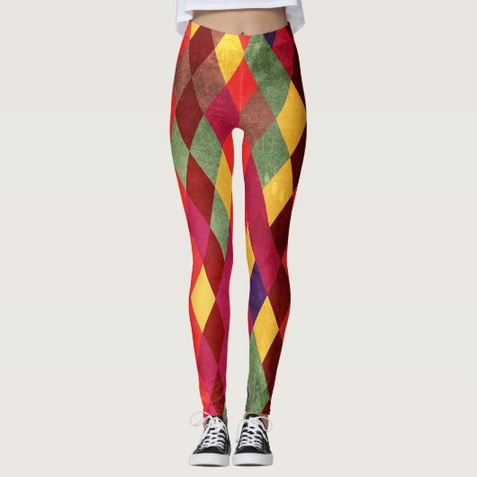 Retro Abstract:  patroonontwerp Leggings (Voorkant)