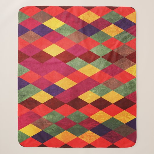 Retro Abstract:  patroonontwerp Sherpa Deken (Voorkant)