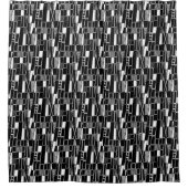 Retro Abstract Pattern 300521 - Zwart op wit Douchegordijn (Voorkant)
