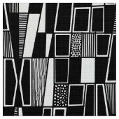 Retro Abstract Pattern 300521 - Zwart op wit Stof (Close Up)