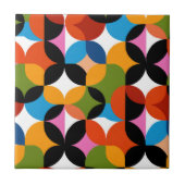 Retro Abstract Pattern Bold Mid Century Modern  Tegeltje (Voorkant)