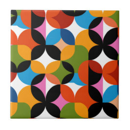 Retro Abstract Pattern Bold Mid Century Modern  Tegeltje