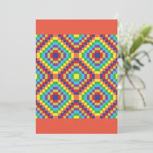 Retro Abstract Pattern Kaart (Staand voorkant)