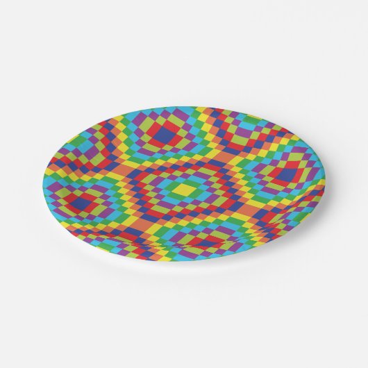 Retro Abstract Pattern Papieren Bordje (Gekanteld)