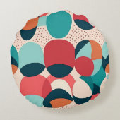 Retro Abstract Pebble Pillow Rond Kussen (Achterkant)