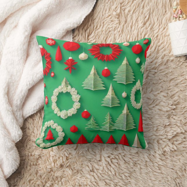 Retro Abstract Prettig Kerstfeest Kerstmis  Kussen (Deken)