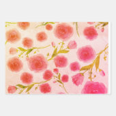Retro abstract roze beige bloem Inpakpapier Vel (Voorkant 3)