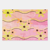Retro abstract roze beige bloem Inpakpapier Vel (Voorkant 2)