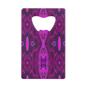 Retro Abstract Roze en Magenta Patroon Creditkaart Flessenopener