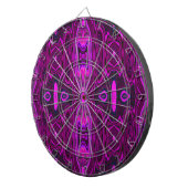 Retro Abstract Roze en Magenta Patroon Dartbord (Voorkant Rechts)