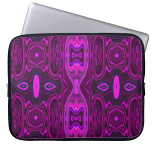 Retro Abstract Roze en Magenta Patroon Laptop Sleeve